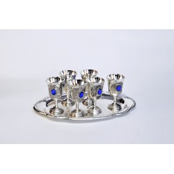 A metal cups on a tray 6 pcs